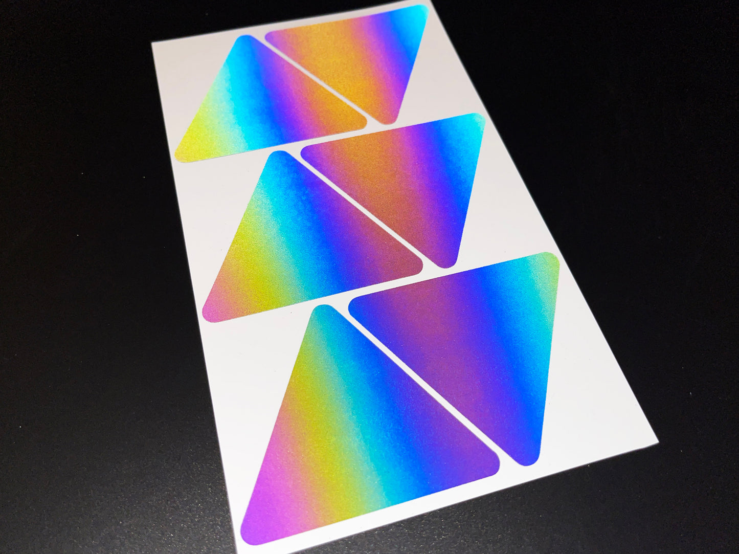 Triangle Reflective Rainbow Bright Bike Stickers