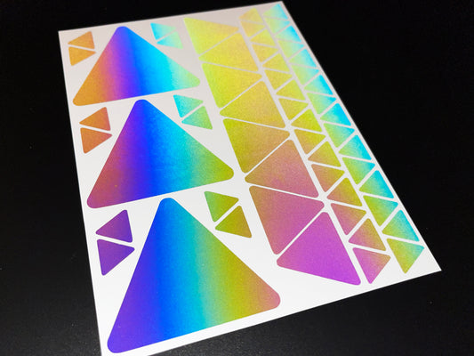Triangle (Assorted) Reflective Rainbow Bright Bike Stickers