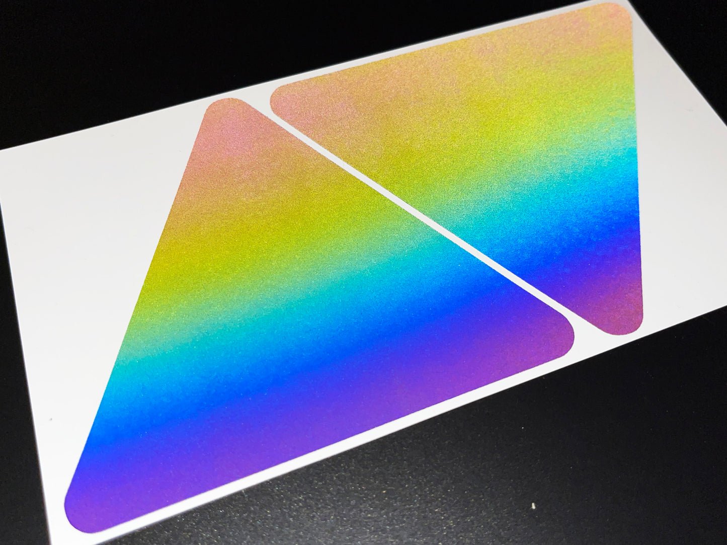 Triangle (Large) Reflective Rainbow Bright Bike Stickers