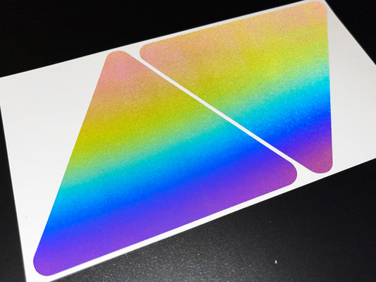 Triangle (Large) Reflective Rainbow Bright Bike Stickers
