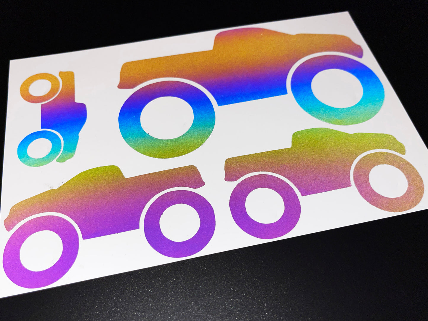 Truck (Assorted) Reflective Rainbow Bright Bike Stickers