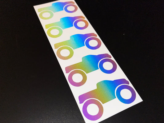 Truck (Small) Reflective Rainbow Bright Bike Stickers