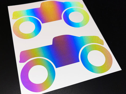 Truck (Large) Reflective Rainbow Bright Bike Stickers