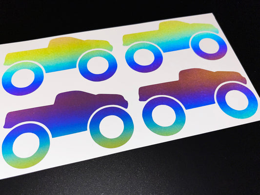 Truck (Medium) Reflective Rainbow Bright Bike Stickers