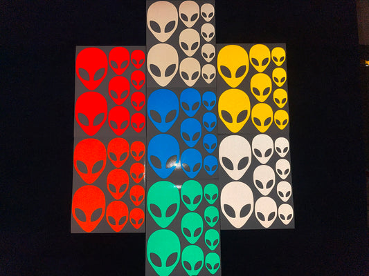Valueviz Reflective Alien Head (Assorted) Stickers