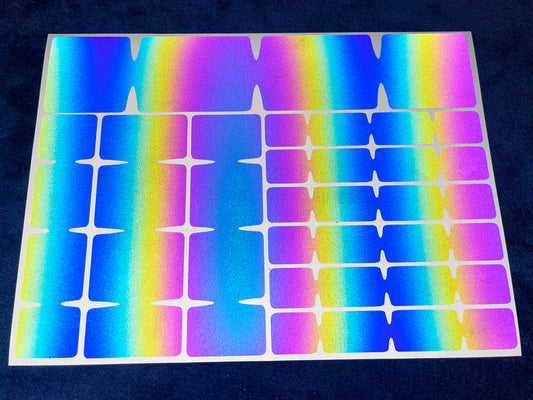 Rainbow Bright Reflective Bike Frame Protection Wrap Stickers