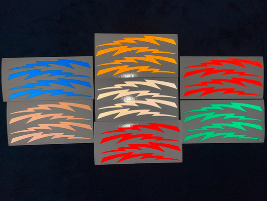 Valueviz Reflective Lightning Bolt Wheel Rim Strip Stickers