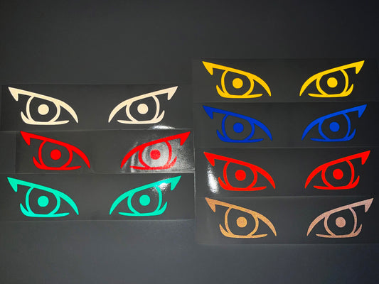 Valueviz Reflective Die Cut Evil Eyes (Design 11) Motorcycle Helmet Stickers