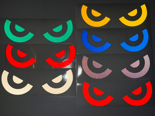 Valueviz Reflective Die Cut Evil Eyes (Design 1) Motorcycle Helmet Stickers