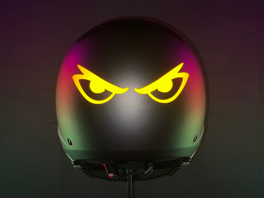 Valueviz Reflective Die Cut Evil Eyes (Design 13) Motorcycle Helmet Stickers