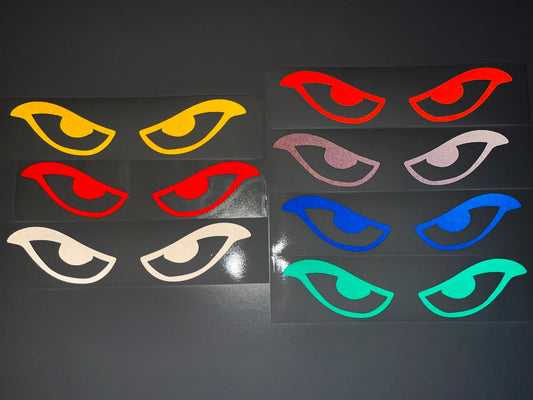 Valueviz Reflective Die Cut Evil Eyes (Design 14) Motorcycle Helmet Stickers