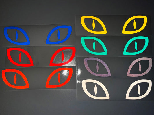 Valueviz Reflective Die Cut Evil Eyes (Design 15) Motorcycle Helmet Stickers