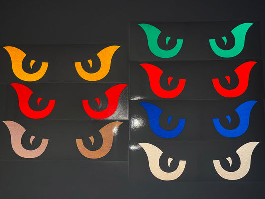 Valueviz Reflective Die Cut Evil Eyes (Design 9) Motorcycle Helmet Stickers