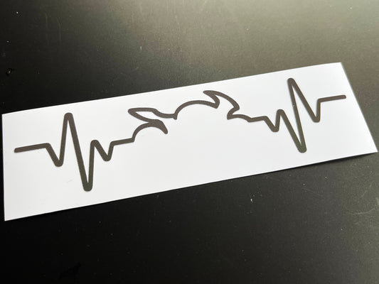 Rainbow Bright Reflective Motorcycle Heartbeat Sticker