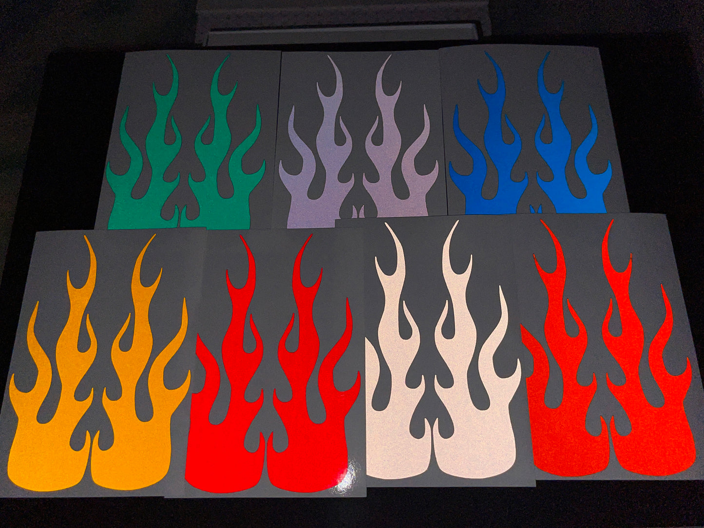 Veloviz Reflective Flame Motorcycle Tank Helmet Stickers