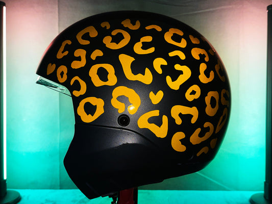 Valueviz Reflective Leopard Print Motorcycle Helmet Stickers Kit