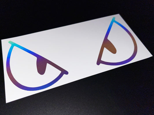 Reflective Rainbow Bright Evil Eyes Motorcycle Helmet Stickers Design 10