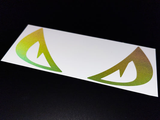 Reflective Rainbow Bright Evil Eyes Motorcycle Helmet Stickers Design 2
