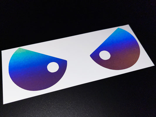 Reflective Rainbow Bright Evil Eyes Motorcycle Helmet Stickers Design 8
