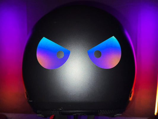 Reflective Rainbow Bright Evil Eyes Motorcycle Helmet Stickers Design 8