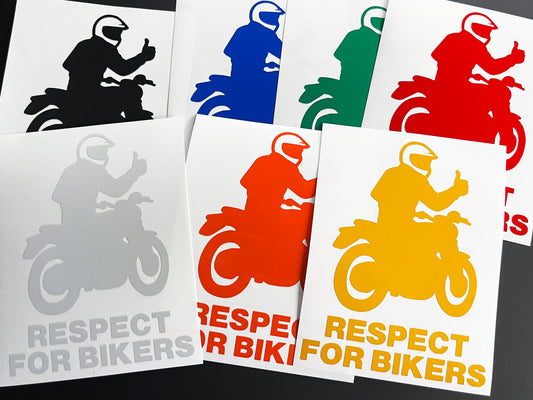 Reflective RESPECT FOR BIKERS Die Cut Motorcycle Road Safety Sticker