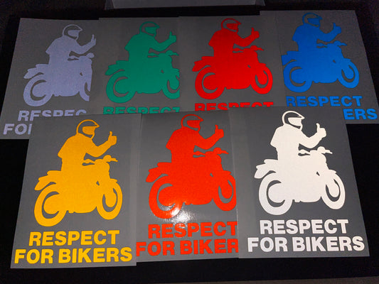 Reflective RESPECT FOR BIKERS Die Cut Motorcycle Road Safety Sticker