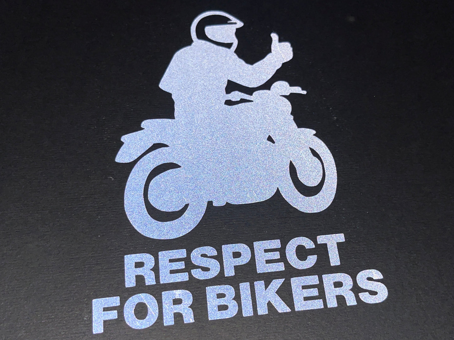 Reflective RESPECT FOR BIKERS Die Cut Motorcycle Road Safety Sticker