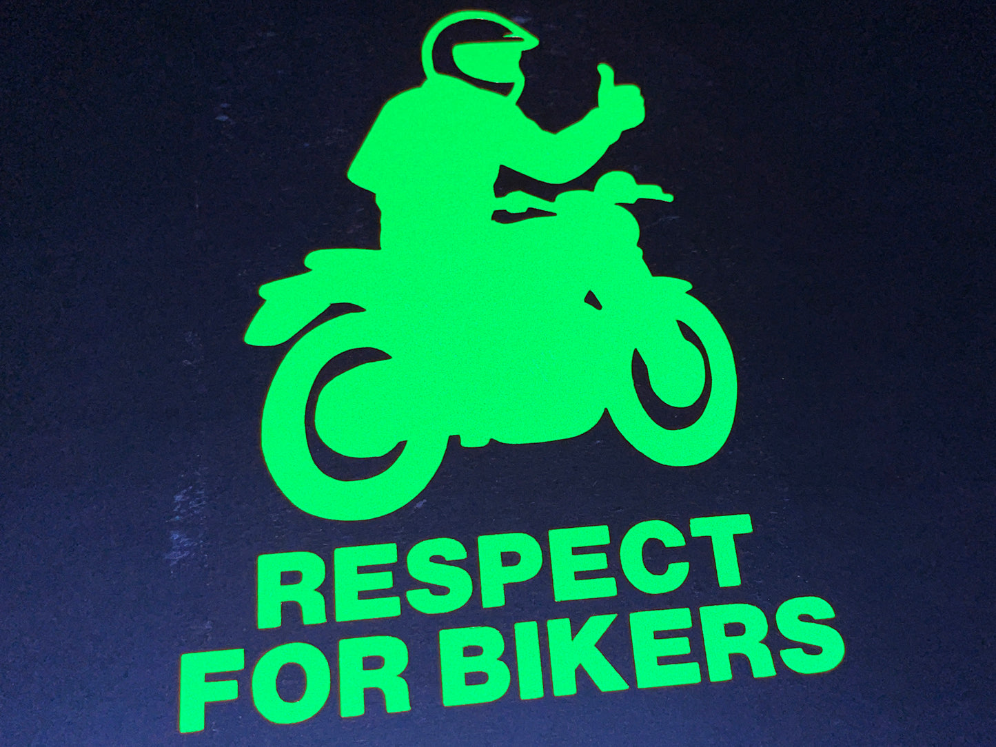 Reflective RESPECT FOR BIKERS Die Cut Motorcycle Road Safety Sticker