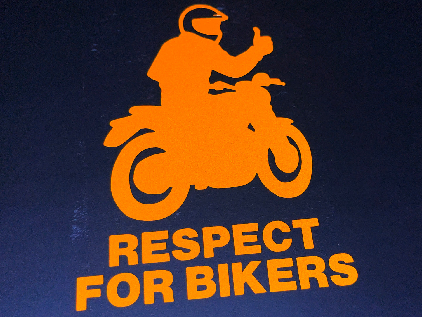 Reflective RESPECT FOR BIKERS Die Cut Motorcycle Road Safety Sticker