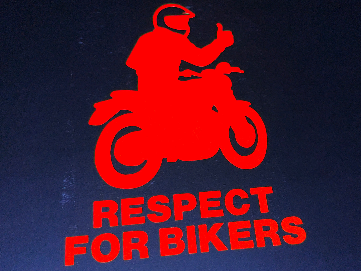Reflective RESPECT FOR BIKERS Die Cut Motorcycle Road Safety Sticker