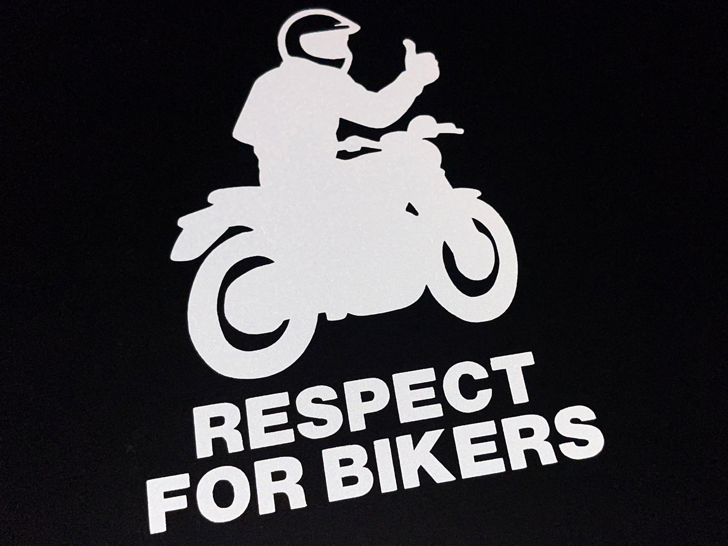 Reflective RESPECT FOR BIKERS Die Cut Motorcycle Road Safety Sticker