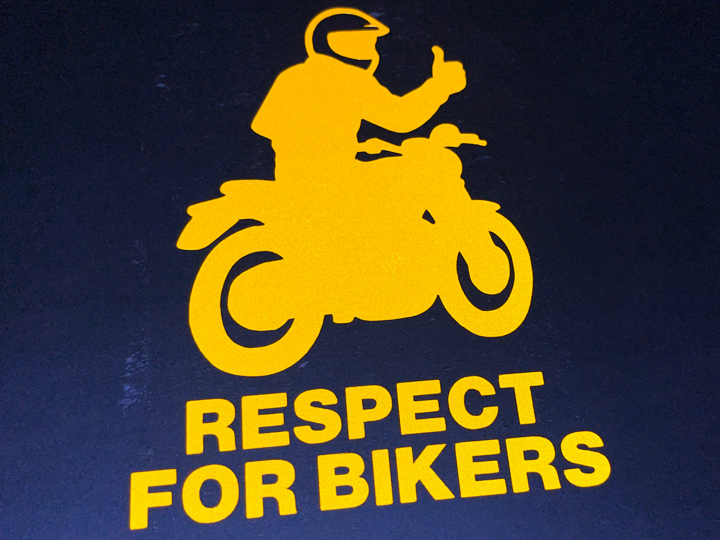 Reflective RESPECT FOR BIKERS Die Cut Motorcycle Road Safety Sticker