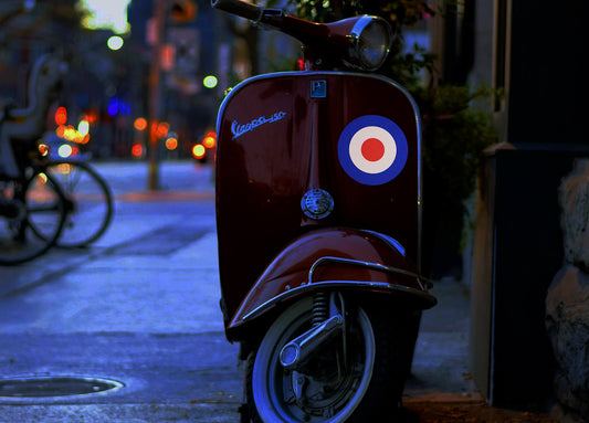 Reflective Mod Rocker Roundel Scooter Stickers