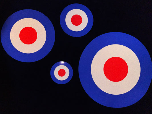 Reflective Mod Rocker Roundel Scooter Stickers