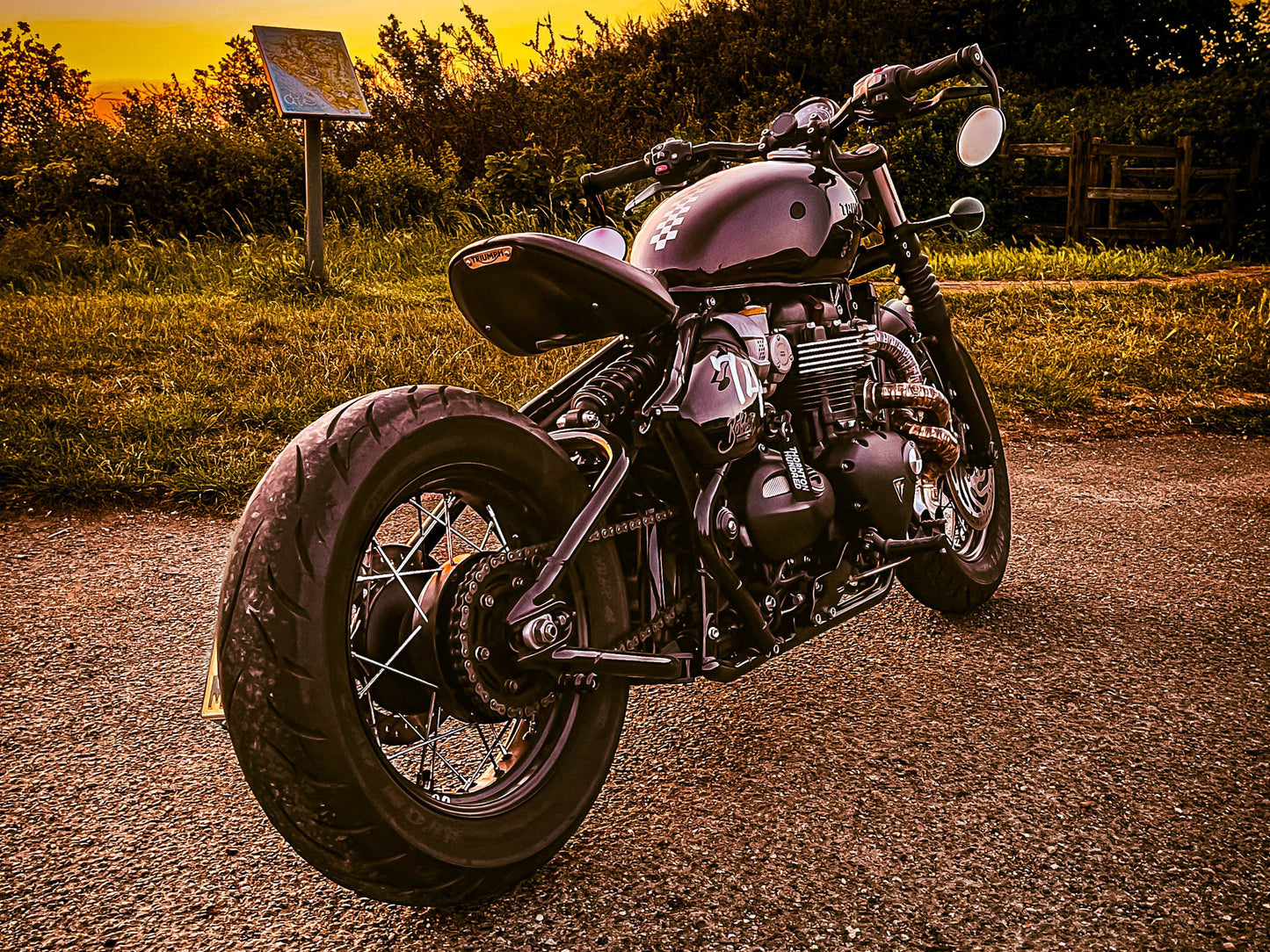 Veloviz STEALTH Reflective Triumph Bobber Seat Plaque Stickers