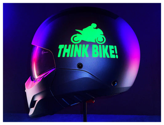 Reflective Think Bike STACKED Die Cut Motorcycle Road Safety Sticker