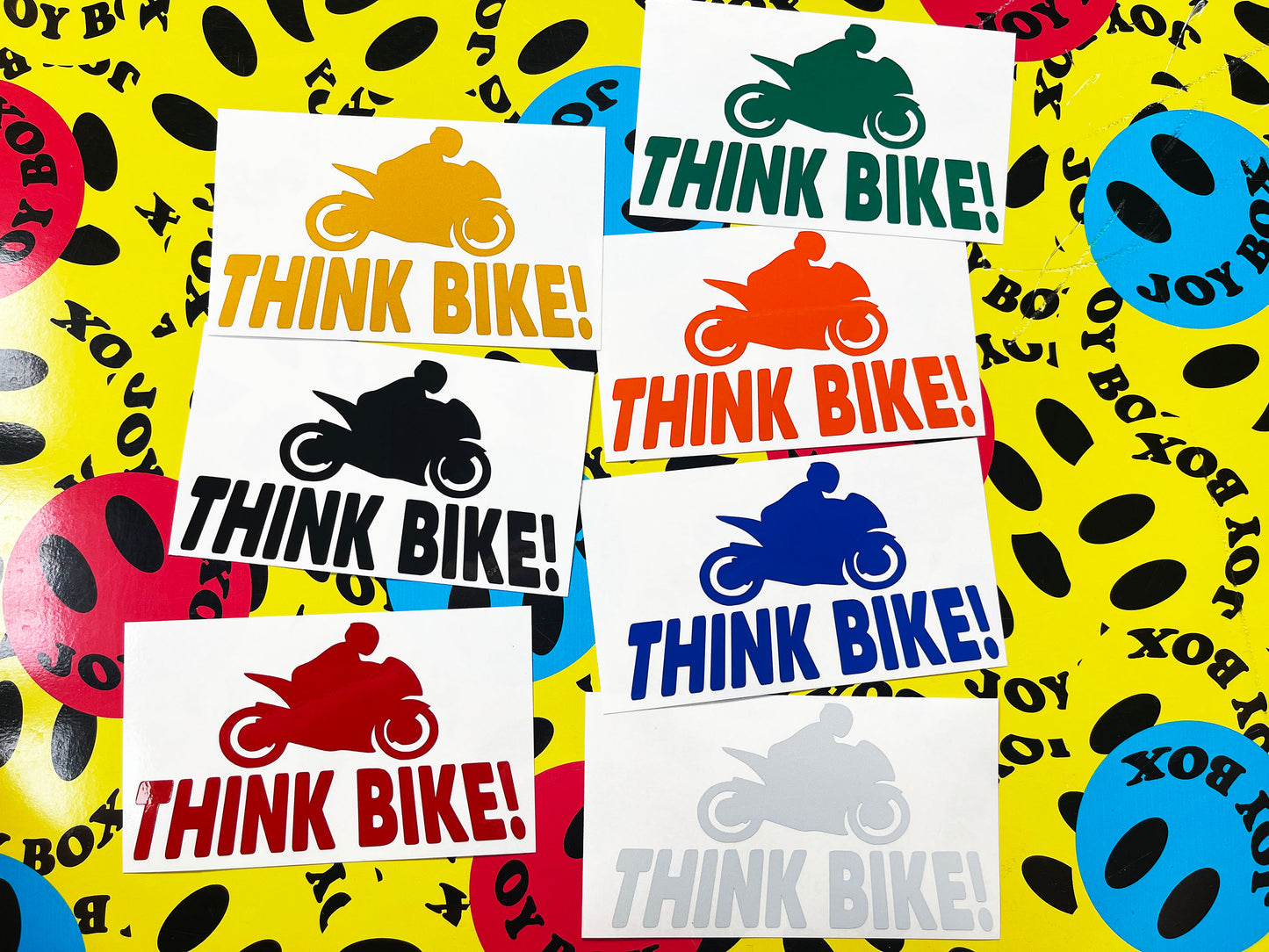 Reflective Think Bike STACKED Die Cut Motorcycle Road Safety Sticker