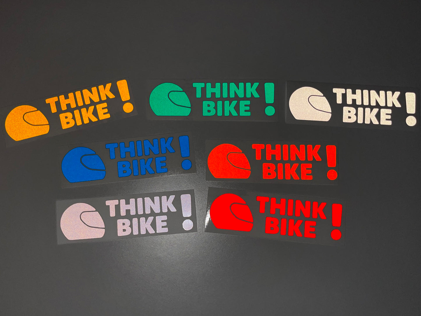 Reflective Think Bike HELMET Die Cut Motorcycle Road Safety Sticker