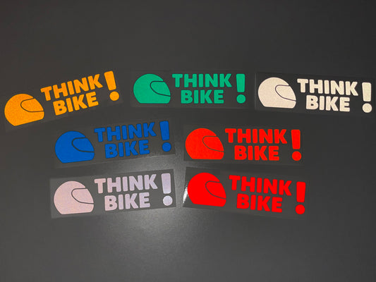Reflective Think Bike HELMET Die Cut Motorcycle Road Safety Sticker