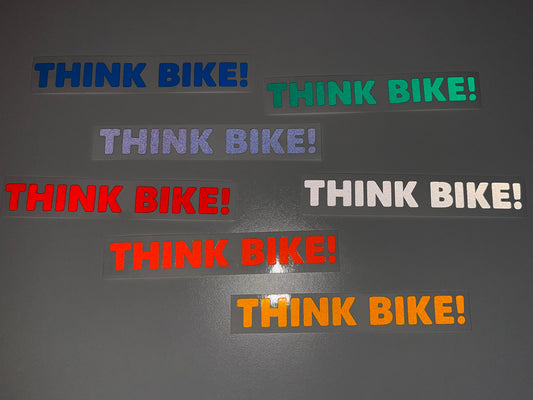 Reflective Think Bike TEXT Die Cut Motorcycle Road Safety Sticker