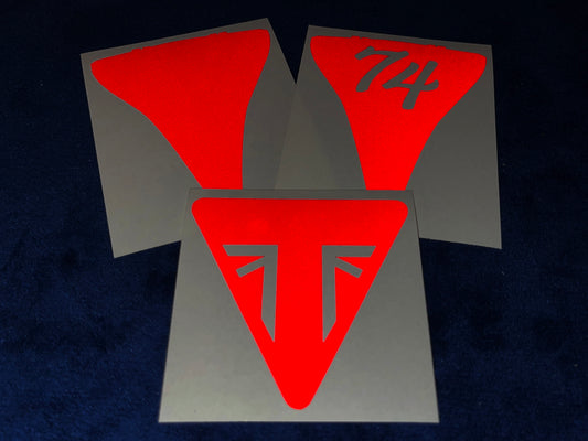 Veloviz Reflective RED Triumph Bobber Underseat Reflector Stickers