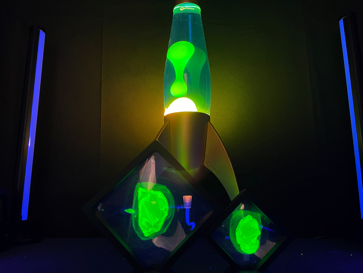 Uranium Vaseline Glass Cullet Chunk In Floating Frame
