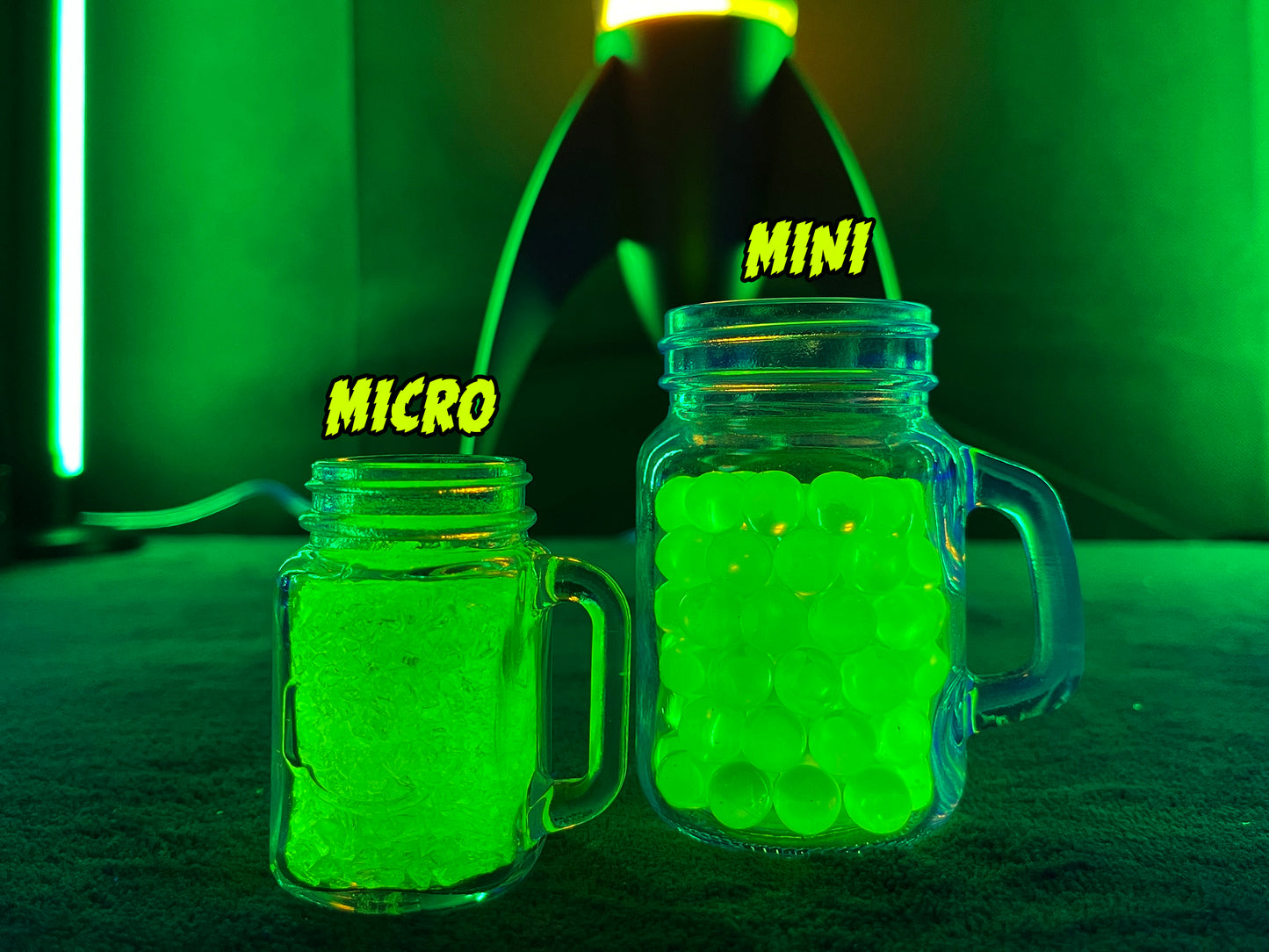 Uranium Glass Filled Drinks Jar