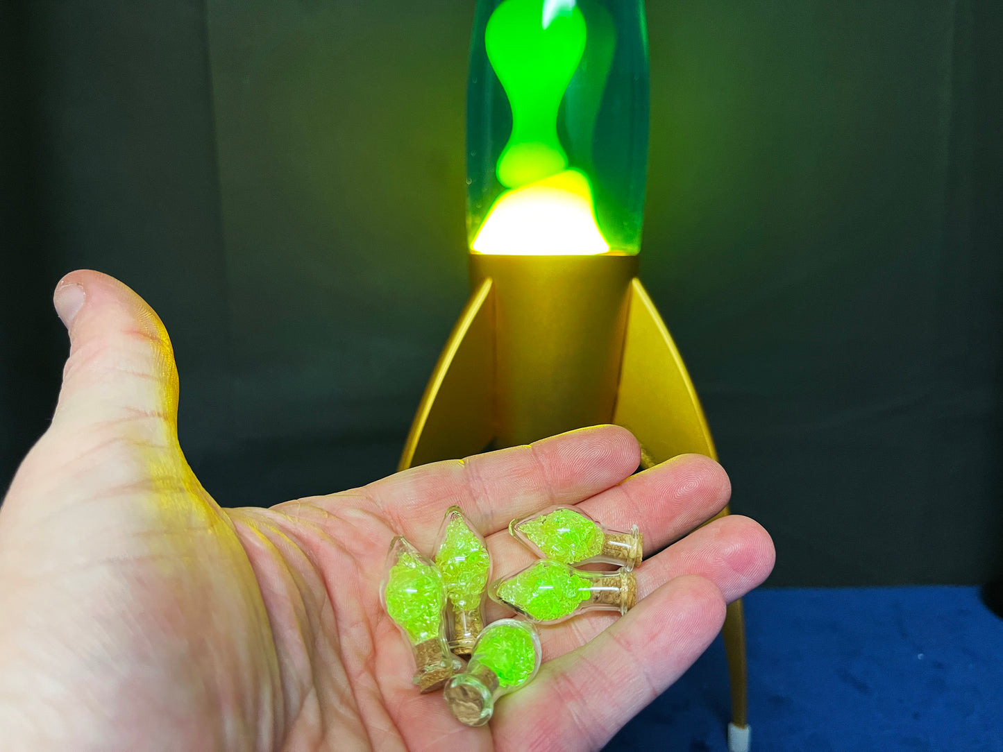 Uranium Glass Filled Potion Bottles
