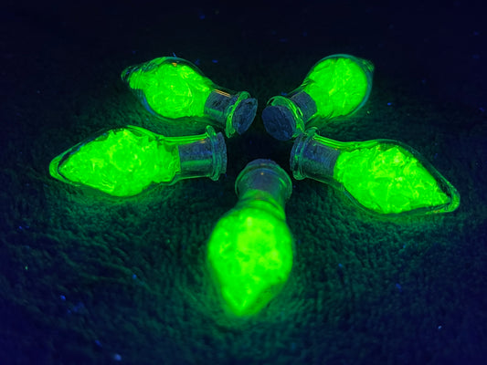 Uranium Glass Filled Potion Bottles