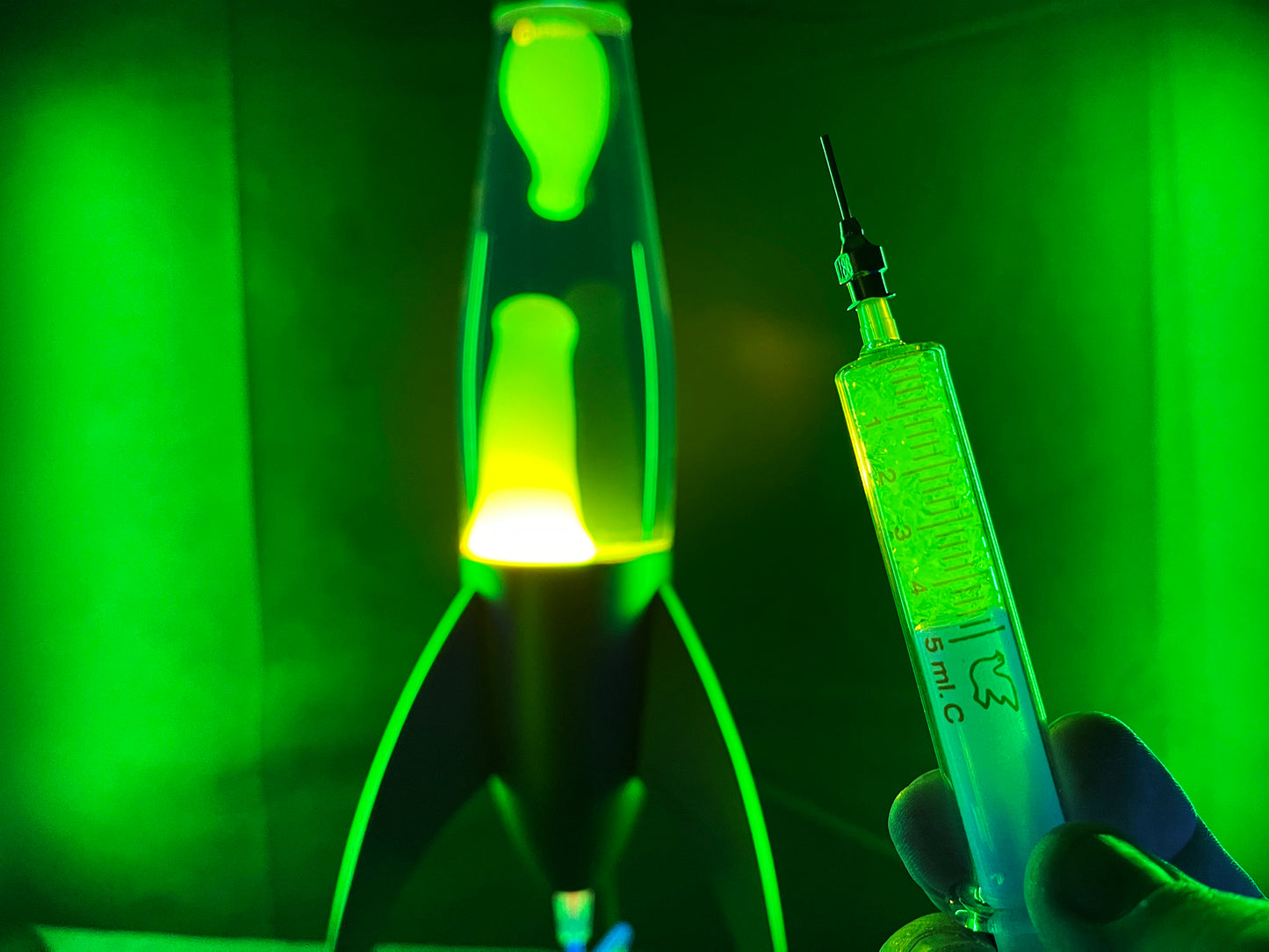 Uranium Glass Filled Syringe
