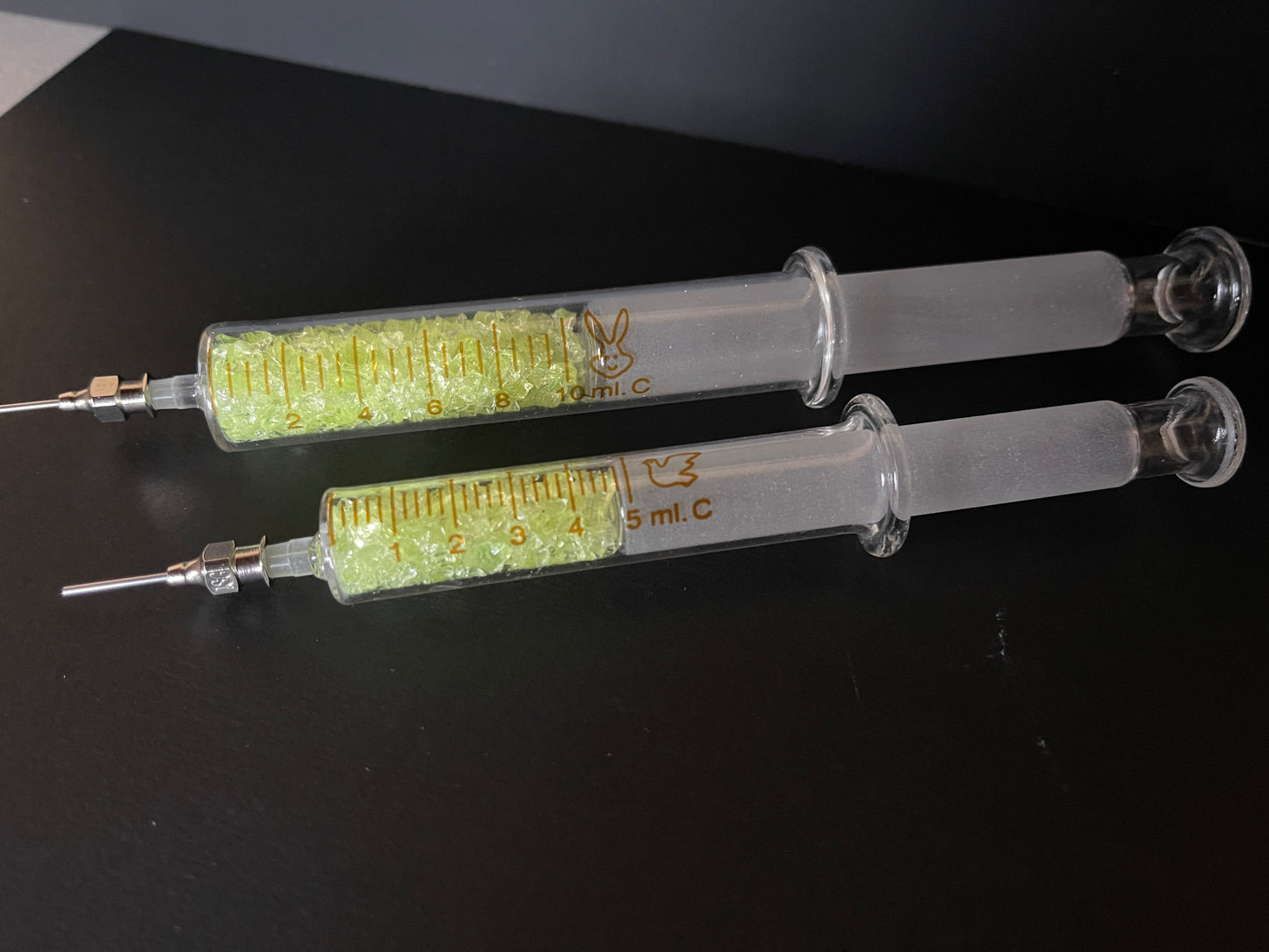 Uranium Glass Filled Syringe