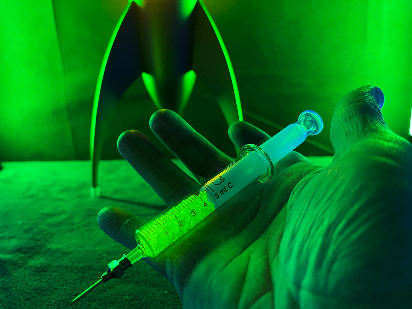Uranium Glass Filled Syringe