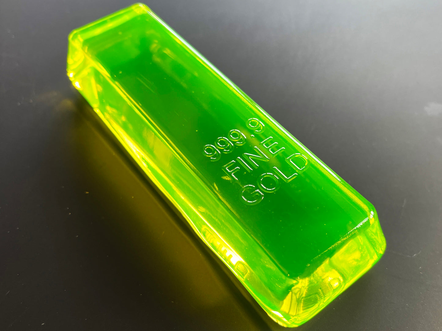 Uranium Glass Gold Bar Ingot