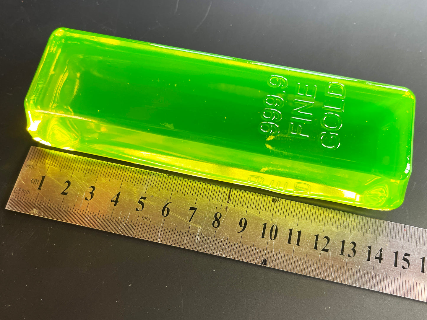 Uranium Glass Gold Bar Ingot